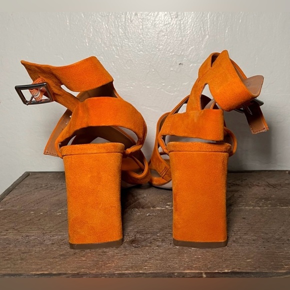 Sarto Franco Orange Suede Heels - Picture 5 of 5